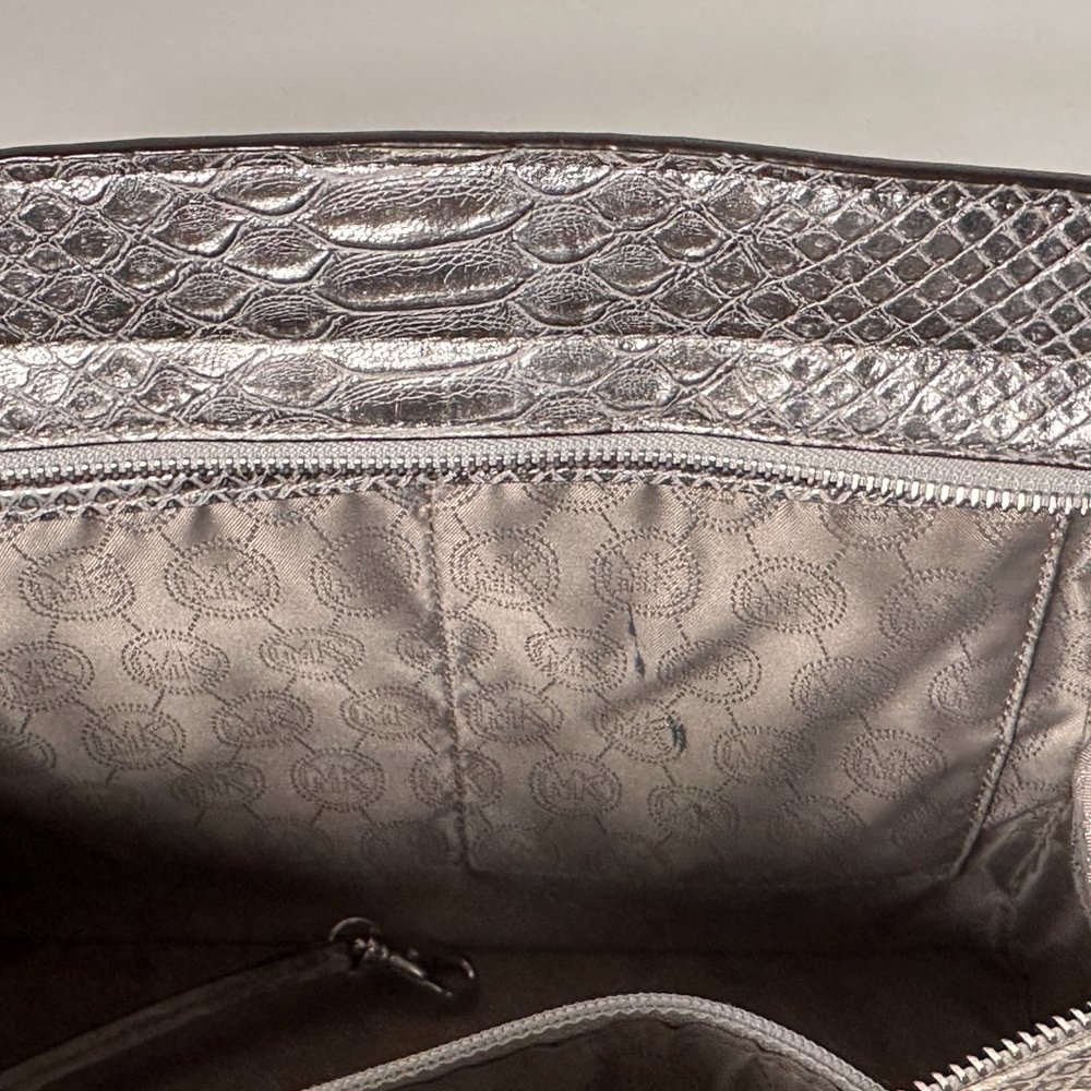 Michael Kors Selma Silver Python Leather Shoulder… - image 8
